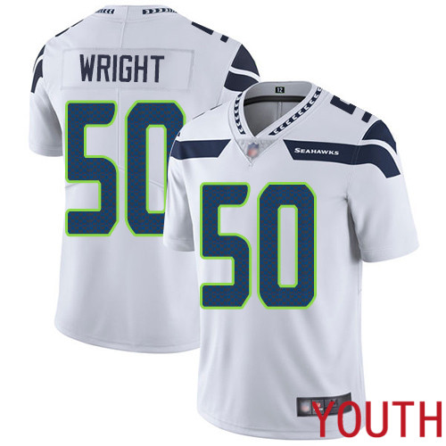 Seattle Seahawks Limited White Youth K.J. Wright Road Jersey NFL Football #50 Vapor Untouchable->youth nfl jersey->Youth Jersey